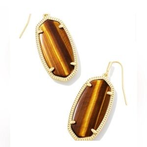 KENDRA SCOTT Tiger’s Eye and Gold Earrings